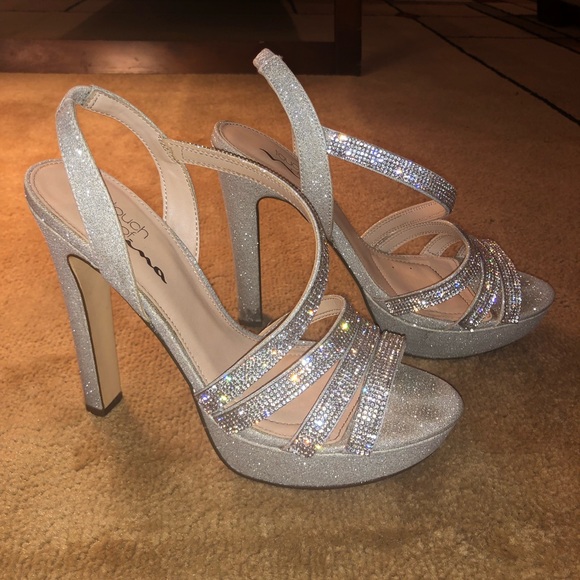 silver diamond heels